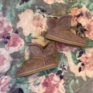 Women's Fireside by Dearfoams Perth Genuine Shearling Foldover Boot Slipper